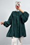 Collared Lace-Up Tunic 0083 - Emerald Green - 4