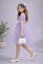 Girls' Princess Short Sleeve Dress with Tulle - 2