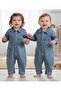 Basic Baby Girl and Boy Denim Overalls with Pockets and Collar ****It Is Recommended to Order One Size Larger****