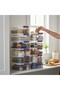 Set of 12 20 Liter (20X12) Horizontal Food Storage Containers with Plastic Locking Lids Kitchen Interior-Exterior Organizer - 5