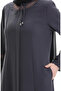Large size hidden zipper embroidered abaya 6193-03 anthracite - 4