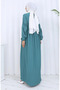 Full Buttoned Sleeve Elastic Ferace 2124-04 Petrol - 6