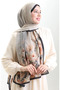 Karaca Natural Fiber Shawl 82009-03 Black Khaki - 2