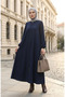 Zippered double mevlana abaya 2029-06 navy blue - 2