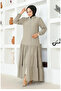 Tiered skirt jessica crepe abaya 0031-05 stone - 4
