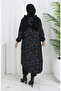 كاب مزخرف بنمط بغطاء رأس 0187A-01 أسود بيج - 5