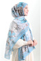 Hanzade French Silk Shawl 70330-02 Blue Brown - 3
