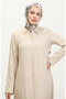 Shirt collar abaya 24019-03 beige - 3