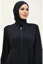 Lace Detailed Mevlana Ferace 5069-02 Navy Blue - 3