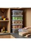 Set of 5 15 Liter (15X5) Horizontal Food Storage Containers with Plastic Lock-Lids Kitchen Interior-Exterior Organizer