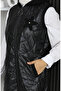Hooded zippered quilted vest 5108-02 black - 4