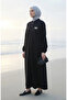 Scuba Fabric Arma Detailed Zippered Jacket 0229-01 Black - 2