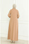 Zippered Robe with Elastic Sleeves 0475-02 Milk Coffee - 5