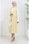 Simple Thin Basic Long Vest Women's Vest Plus Size Vest 8763-05 Light Yellow - 2