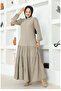 Tiered skirt jessica crepe abaya 0031-05 stone - 5