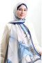 Hanzade French Silk Shawl 70328-11 Navy Blue Mink