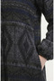 Ethnic Patterned Button Transitional Coat 2500-05 Khaki Anthracite - 7