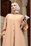 Hooded front button hijab abaya 2173-03 milky coffee - 4