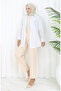 Elastic Waist Pocket Trousers 0118-02 Cream - 3