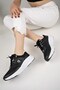 Orthopedic Comfort Women's Sneakers - Lace-Up Sneakers, Black/White - 2