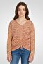 Kids Girl V-Neck Long Sleeves Textured Top, Multicolor