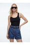 Women's Denim&Canvas Shorts 6Sal40038Md Dark Indigo - 3