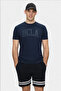 Culver Set of 2 Black & Navy Blue Crew Neck Printed 100% Cotton Standard Fit Men's T-Shirts - 2