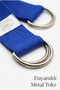 Natural Organic Cotton Yoga Belt Navy Blue 200 cm X 5 cm Yoga Strap Pilates Stretching Strap Durable to - 3