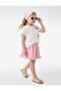 Elastic Waist Ruffle Detailed A-Line Embroidered Skirt