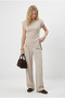 Women's Elvis Modal Touch Padded Asymmetrical Blouse with Elastic Waist and Stone Bottom Top Set - 3