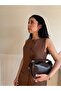 Women's Brown Lilyum Model Lock Detailed Handbag and Shoulder Bag with Adjustable Strap - 3