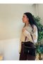 Women's Mina Model Baguette Bag with Cover and Lock Detail - 3