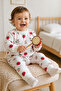 Baby Girl Strawberry Patterned Organic Cotton Double Set Long Sleeve Top and Bottom Set (0–24 Months) - 6