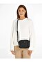 Women's Logo Leather Daily Use Black Shoulder Bag with Card Compartment AW0AW15638-BDS - 4