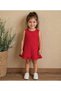 Baby Girl Sleeveless Red Muslin Dress – Summer Ruffled Cotton Dress, 100% Cotton