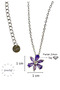 Flower Necklace with Zircon Stone Purple Steel (Shipped with Box) - 2