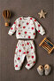 Baby Girl Strawberry Patterned Organic Cotton Double Set Long Sleeve Top and Bottom Set (0–24 Months) - 5
