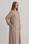 Half Double-Breasted Rayon Ferace Beige - 2