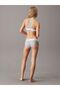 Women's White Sports Bra - Elastic Band, Minimal Design F3785E-100 - 2