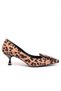 London Women's - Leopard Patterned Buckle Low Heel Shoes A003-P492-K108 - 6