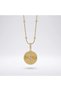 Special Series Tarnish-Free Steel Zircon Stone Dorica Chain Letter Pendant - Medallion Necklace