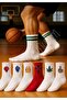 7-Piece Basketball-Themed College Tennis Washed Socks (Non-Shrink)