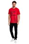 Red Color Black Printed Men's Short Sleeve Crew Neck T-shirt - 5
