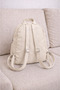 Women's Cream Mini Multi-Compartment Fabric Backpack – Daily Use Bag with Flap Pocket Detail - 2