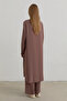 Plus Size Hakim Collar Basic Tunic Light Brown - 4