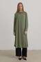 Plus Size Hakim Collar Basic Tunic Green