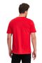 Red Color Black Printed Men's Short Sleeve Crew Neck T-shirt - 4