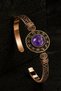 Women's Copper Bracelet Zodiac Signs Embossed Amethyst Stone Pure Copper Bracelet - 5