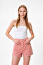 Women's High Waist Folded Pink Mom Jean Shorts
