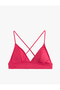 V-Neck Bralet Bikini Top with Cross Tie Detail on the Back - 3